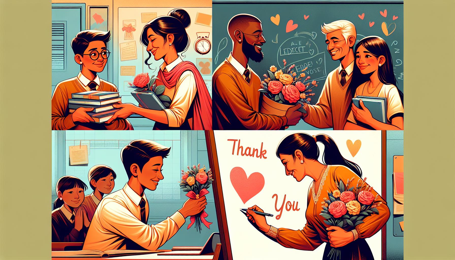 První kroky k vyjádření díky učitelce