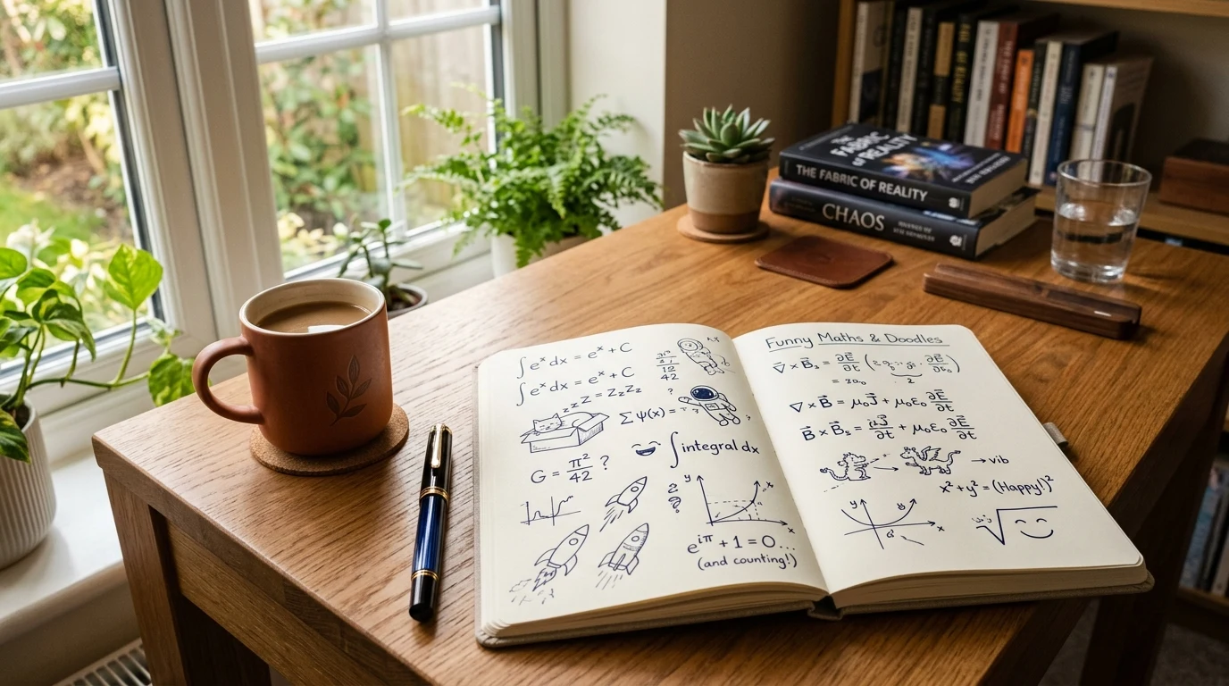 Nejlepší matematické vtipy: Humor pro matfyzáky i studenty 1 Matematické vtipy a rovnice na pracovním stole